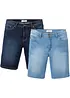 Bermuda in jeans elasticizzati, regular fit (pacco da 2), bonprix