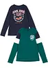 Maglia a maniche lunghe in puro cotone biologico (pacco da 2), bonprix
