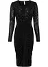 Abito in jersey con paillettes e drappeggio, bonprix