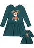 Abito di jersey e abito per bambola in puro cotone biologico (set 2 pezzi), bonprix