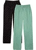 Pantaloni da pigiama lunghi in puro cotone (pacco da 2), bonprix