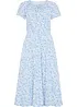 Abito midi di jersey con lavorazione smock in vita in cotone biologico, bonprix