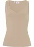 Top a costine con scollatura a cuore, bonprix