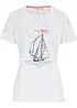 T-shirt in cotone con stampa e spacchi, bonprix