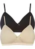 Reggiseno senza ferretto con coppe preformate e cotone biologico (pacco da 2), bonprix