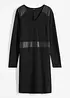 Abito in maglina di jersey con inserto in similpelle, BODYFLIRT