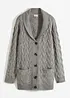 Cardigan con collo a scialle e lavorazione a trecce, bonprix