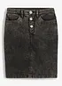 Gonna di jeans con bottoni gioiello, bonprix