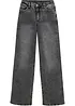 Jeans wide leg con borchiette, vita alta, bonprix