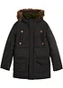 Parka invernale con dettagli in similpelle e cappuccio in pellicciotto sintetico, bonprix