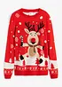 Maglione natalizio con renna, bonprix