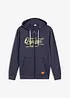 Felpa con zip, cappuccio e interno garzato morbido, bonprix