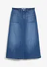 Gonna midi di jeans elasticizzata, bonprix