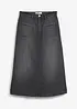 Gonna midi di jeans elasticizzata, bonprix