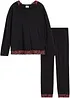 Pigiama con viscosa e pizzo bicolore, bpc bonprix collection