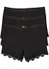 Boxer aderenti da donna in cotone leggero con pizzo (pacco da 3), bonprix