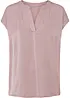 Blusa in satin a maniche corte con spalle scese, bonprix