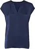Blusa in satin a maniche corte con spalle scese, bonprix