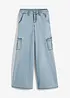 Jeans cargo wide leg, vita media, bonprix