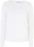 Maglia a maniche lunghe con scollo a V in cotone biologico, bonprix