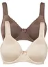 Reggiseno t-shirt con ferretto ed effetto lucido (pacco da 2), bonprix
