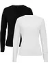 Maglia a maniche lunghe con puro cotone biologico (pacco da 2), bonprix