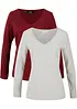 Maglia a maniche lunghe aderente (pacco da 2), bonprix