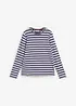 Maglia a maniche lunghe a righe con ricamo, bonprix