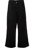 Pantaloni culotte cropped di velluto elasticizzato con cinta comoda, vita alta, bonprix