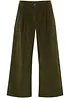 Pantaloni culotte cropped di velluto elasticizzato con cinta comoda, vita alta, bonprix