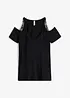 Maglia con cut-out e pizzo, bonprix
