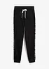 Pantaloni in felpa con fascette e scritta statement, bonprix