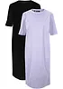 Abito t-shirt oversize in puro cotone (pacco da 2), bonprix