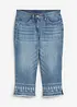 Jeans capri con ricami, bonprix