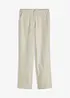 Pantaloni in misto lino e viscosa,  vita alta, bonprix