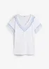 T-shirt dal taglio comodo con ricami stampati e cotone biologico, bonprix