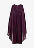 Abito lungo con paillettes e maniche in chiffon, bonprix
