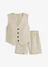 Gilet e shorts in misto lino, bonprix