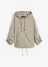 Blusa in misto lino con cappuccio, bonprix