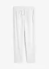 Pantaloni in misto lino con pizzo ai lati, alla caviglia, bonprix