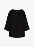 Blusa a maniche lunghe con scollo a V in viscosa fluente, bonprix
