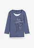 Maglia 2 in 1 in cotone con maniche a 3/4, bonprix
