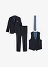 Completo (4 pezzi) giacca, pantaloni, gilet, cravatta, slim fit, bonprix