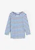 Maglia a costine con orli ondulati e maniche a 3/4, bonprix