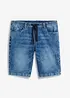 Bermuda elasticizzati in jeans leggero con elastico in vita, slim fit, bonprix