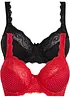 Reggiseno con ferretto e pizzo delicato (pacco da 2), bonprix