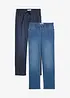 Jeans con elastico in vita straight, vita alta (pacco da 2), bonprix