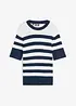 Maglione a mezza manica a righe, bonprix