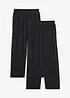 Pantaloni in jersey cropped, vita alta (pacco da 2), bonprix