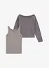 Maglione e top in puro cotone (set 2 pezzi), bonprix